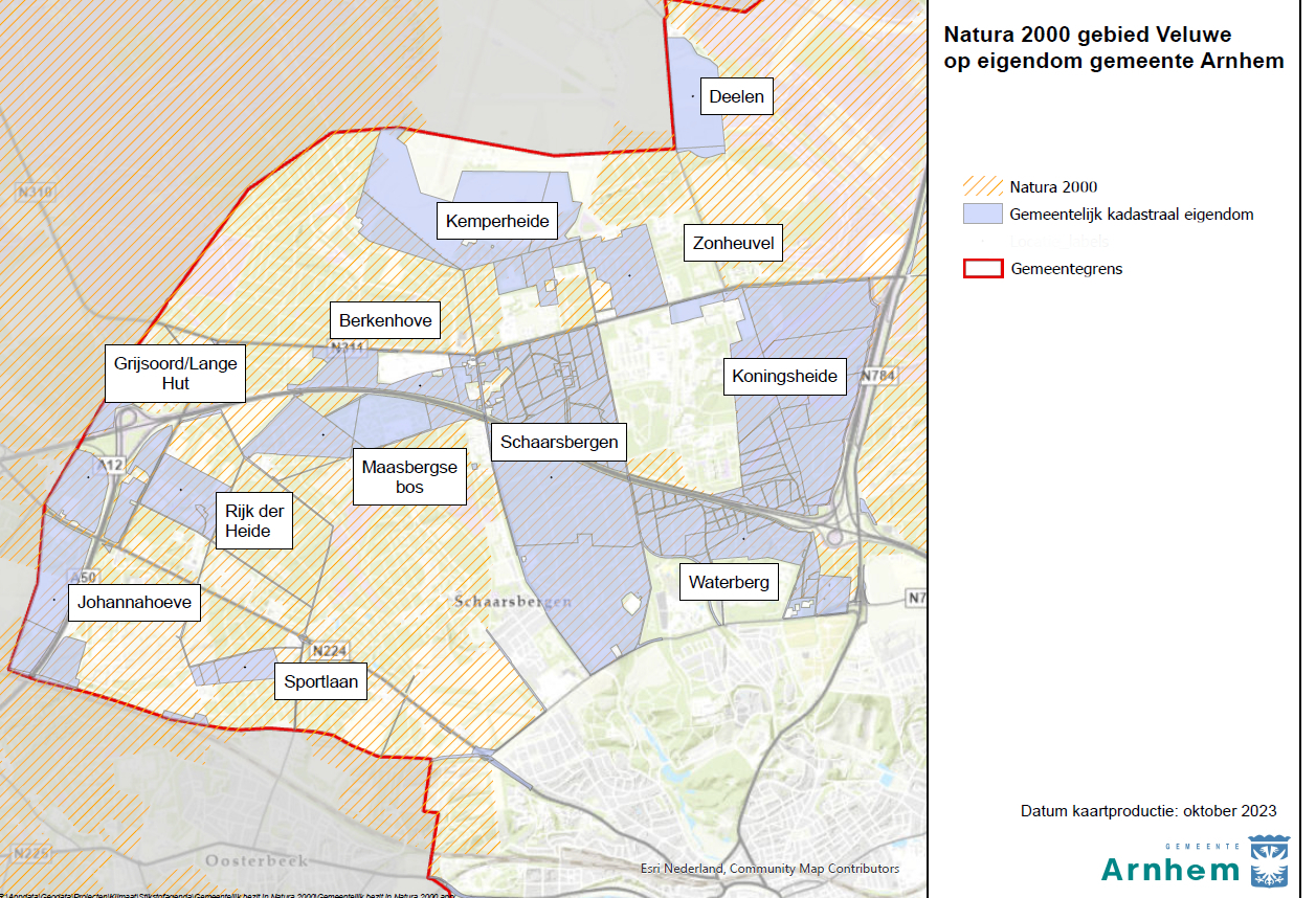 Natura 2000 gebieden van de gemeente Arnhem