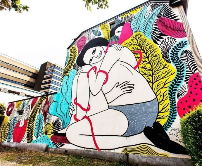 Street art op Arnhemse muur
